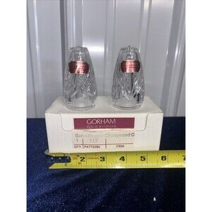 Gorham Full Lead Crystal Salt & Pepper Shakers West Germany  Vintage Collectible